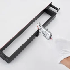 Adhesive Towel Bar with Hook, SUS304 Stainless Steel Hand Towel Holder for Bathroom, Towel Rack for Rolled Towels 40cm