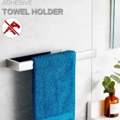 Adhesive Towel Holder, Towel Rail Stainless Steel Wall mounted, Bathroom Towel Rack 35cm, Towel Bar for Bath