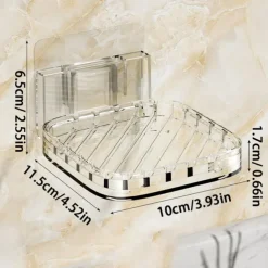Adhesive Wall-Mount Soap Dish: Creative Large Drainage Soap Box for Bathroom, No Drilling Needed