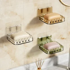 Adhesive Wall-Mount Soap Dish: Creative Large Drainage Soap Box for Bathroom, No Drilling Needed