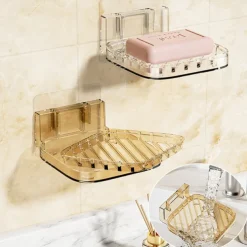 Adhesive Wall-Mount Soap Dish: Creative Large Drainage Soap Box for Bathroom, No Drilling Needed