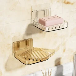 Adhesive Wall-Mount Soap Dish: Creative Large Drainage Soap Box for Bathroom, No Drilling Needed