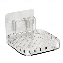 Adhesive Wall-Mount Soap Dish: Creative Large Drainage Soap Box for Bathroom, No Drilling Needed