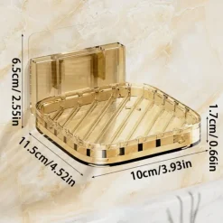 Adhesive Wall-Mount Soap Dish: Creative Large Drainage Soap Box for Bathroom, No Drilling Needed