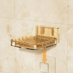 Adhesive Wall-Mount Soap Dish: Creative Large Drainage Soap Box for Bathroom, No Drilling Needed
