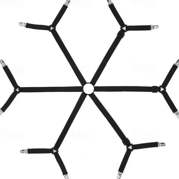 Adjustable Bed Sheet Holder with 12 Clips, Quilt Fixers, Adjustable Elastic Bed Sheet Holder for Sheets Mattress Covers Sofa Cushion Covers Sheet Clips