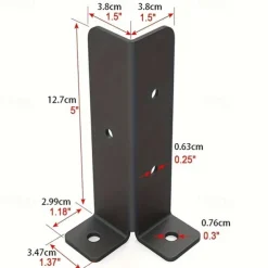 Adjustable Deck Post Anchor Bracket Set for 1.5x1.5-2x2-2x4-4x4 Post Heavy Metal Support Wooden Fence and Gazebo