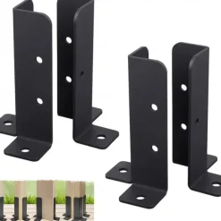 Adjustable Deck Post Anchor Bracket Set for 1.5x1.5-2x2-2x4-4x4 Post Heavy Metal Support Wooden Fence and Gazebo