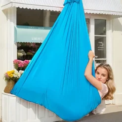 Adjustable Elastic 100*280cm Indoor Outdoor Fabric Hammock for Yoga, Camping, Picnic - Swing Hammock