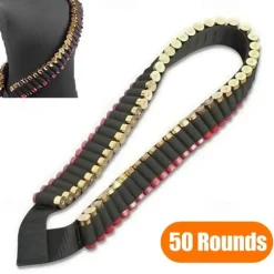 Adjustable 12/20GA Shell Holder Bandolier Belt - Tactical Hunting Ammo Carrier with 50 Round Capacity