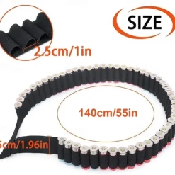 Adjustable 12/20GA Shell Holder Bandolier Belt - Tactical Hunting Ammo Carrier with 50 Round Capacity