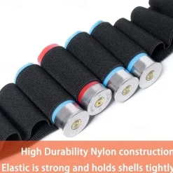 Adjustable 12/20GA Shell Holder Bandolier Belt - Tactical Hunting Ammo Carrier with 50 Round Capacity