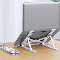 Adjustable Laptop Stand - Foldable, Portable Aluminum Alloy Stand, Breathable and Lightweight, Compatible Laptops, and Tablets