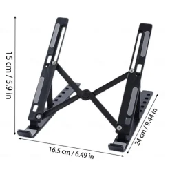 Adjustable Laptop Stand - Foldable, Portable Aluminum Alloy Stand, Breathable and Lightweight, Compatible Laptops, and Tablets
