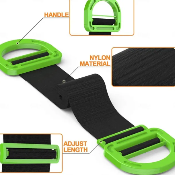 Adjustable Lifting Moving Strap Furniture Moving Straps for Furniture, Boxes, Mattress, Construction Materials and Heavy, Supports Up to 220 Lbs