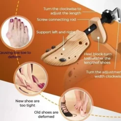 Adjustable 1pcs Unisex Shoe Stretcher Wooden Shoes Tree Shaper Rack,Wood Flats Pumps Boots Expander Trees
