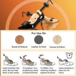 Adjustable 1pcs Unisex Shoe Stretcher Wooden Shoes Tree Shaper Rack,Wood Flats Pumps Boots Expander Trees