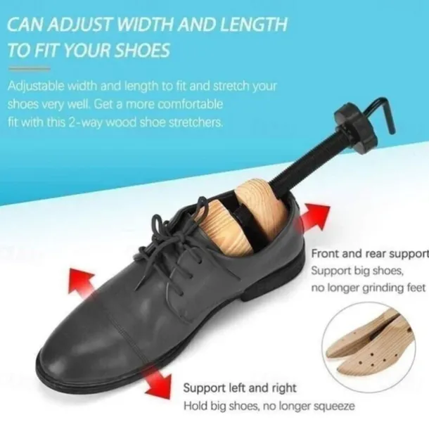 Adjustable 1pcs Unisex Shoe Stretcher Wooden Shoes Tree Shaper Rack,Wood Flats Pumps Boots Expander Trees