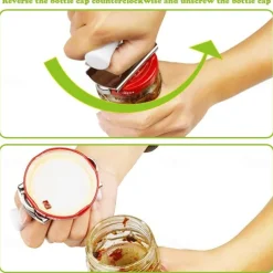 Adjustable Stainless Steel Jar Opener: Easy on Arthritic Joints, Quick Bottle Opening for Seniors, Tin Lid Opener