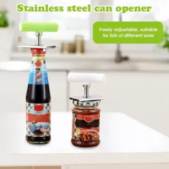 Adjustable Stainless Steel Jar Opener: Easy on Arthritic Joints, Quick Bottle Opening for Seniors, Tin Lid Opener