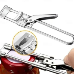Adjustable Stainless Steel Jar Opener, Gripper Tight Lid Opener for Seniors with Arthritis and Kids, Multifunctional Jam Bottle Opener Tool for Kitchen, Easy Twist Can Opener