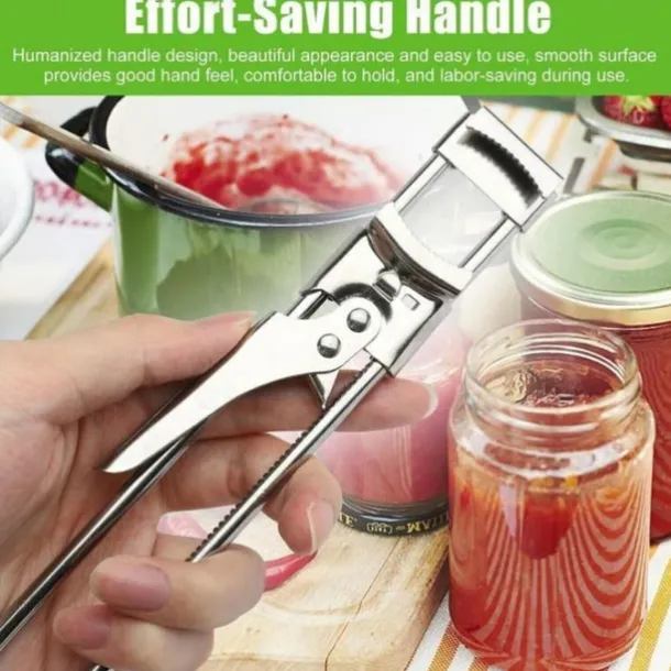Adjustable Stainless Steel Jar Opener, Gripper Tight Lid Opener for Seniors with Arthritis and Kids, Multifunctional Jam Bottle Opener Tool for Kitchen, Easy Twist Can Opener