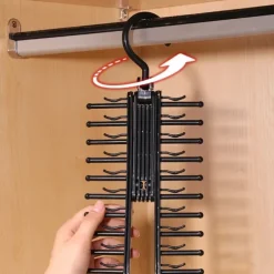 Adjustable Tie Storage Rack 360 Degree Rotating Household Tie Shelf Belt Silk Scarf Artifact Cabinet Organizer Hangers