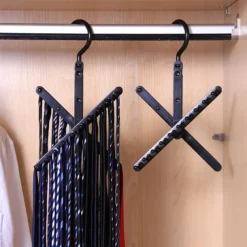 Adjustable Tie Storage Rack 360 Degree Rotating Household Tie Shelf Belt Silk Scarf Artifact Cabinet Organizer Hangers