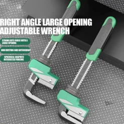 Adjustable Wrench, F-Type Pipe Wrench, Multi-Functional Plumbing Wrench, Heavy Duty Pipe Wrenches for Special-Shaped Valve Removal and Round Pipes