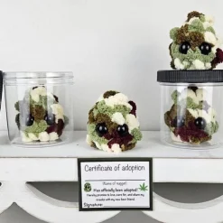 Adopt a Weed Nugget Plushie, Little Weed Nugget Plushie with Encouragement Cards, in a Jar Handmade Plush Stuffed Toys, Best Buds for Life Desktop Ornaments Gift