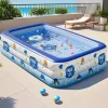 Adult Inflatable Swimming Pool with Free Inflation Tools, Large Outdoor Water Fun for Home and Family, Weekend Play, Summer Water Play