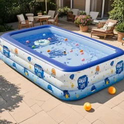 Adult Inflatable Swimming Pool with Free Inflation Tools, Large Outdoor Water Fun for Home and Family, Weekend Play, Summer Water Play