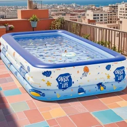 Adult Inflatable Swimming Pool with Free Inflation Tools, Large Outdoor Water Fun for Home and Family, Weekend Play, Summer Water Play