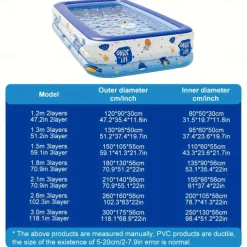 Adult Inflatable Swimming Pool with Free Inflation Tools, Large Outdoor Water Fun for Home and Family, Weekend Play, Summer Water Play