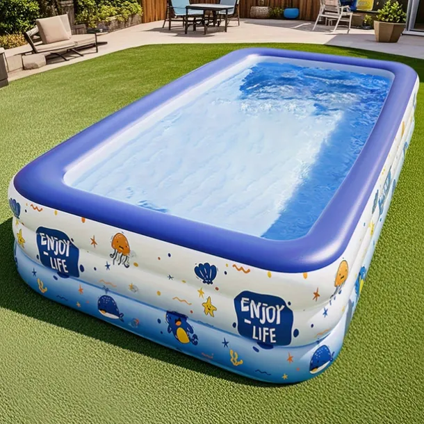 Adult Inflatable Swimming Pool with Free Inflation Tools, Large Outdoor Water Fun for Home and Family, Weekend Play, Summer Water Play