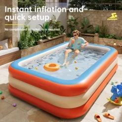 Adult Inflatable Swimming Pool Large Outdoor Water Fun for Home and Family, Weekend Play, Summer Water Play