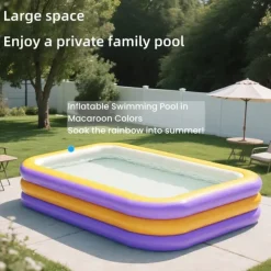 Adult Inflatable Swimming Pool Large Outdoor Water Fun for Home and Family, Weekend Play, Summer Water Play