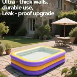 Adult Inflatable Swimming Pool Large Outdoor Water Fun for Home and Family, Weekend Play, Summer Water Play