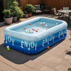 Adult Inflatable Swimming Pool with Free Inflation Tools, Large Outdoor Water Fun for Home and Family, Weekend Play, Summer Water Play