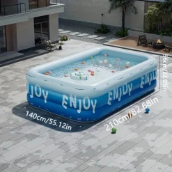Adult Inflatable Swimming Pool with Free Inflation Tools, Large Outdoor Water Fun for Home and Family, Weekend Play, Summer Water Play