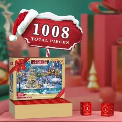 Advent Calendar 2025 Christmas Jigsaw Puzzles Xmas Snowy Night Puzzle 24 Parts 1008 Pieces Puzzles for Adults Teens Kids Jigsaw Puzzles, Christmas Puzzles Xmas Gift