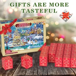 Advent Calendar 2025 Christmas Jigsaw Puzzles Xmas Snowy Night Puzzle 24 Parts 1008 Pieces Puzzles for Adults Teens Kids Jigsaw Puzzles, Christmas Puzzles Xmas Gift