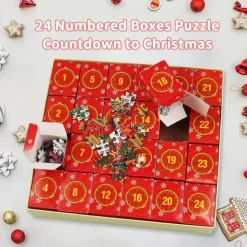 Advent Calendar 2025 Jigsaw Puzzles - 24 Boxes 1008 Pieces Puzzles Countdown to Christmas, Christmas Gifts Stocking Stuffers, Christmas Decorations Christmas Puzzle for Adults Kids, Xmas Gift