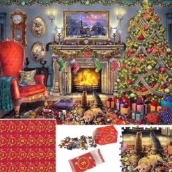Advent Calendar 2025 Jigsaw Puzzles - 24 Boxes 1008 Pieces Puzzles Countdown to Christmas, Christmas Gifts Stocking Stuffers, Christmas Decorations Christmas Puzzle for Adults Kids, Xmas Gift