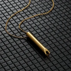 Aerosolry Breathlace,Stainless Steel Pendant Necklace Whistle for Meditation, Mindfulness, Breathing Techniques, Stress Relief, and Anxiety Reduction during Yoga