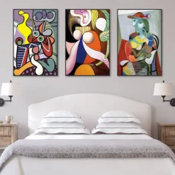 Aesthetic Abstract Canvas Framed Wall Art Large Size 24 X 16 X 3 Pieces Modern Art Natural Minimalist Posters Prints Living Room Bedroom Bathroom Kitchen Office Wall Decor