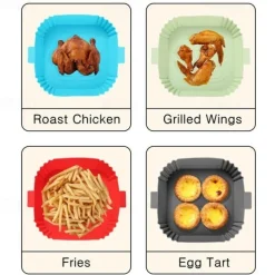 Air Fryer Silicone Bakeware Multi-Functional Barbecue Mat Baking Oven Easy To Clean Oil-Proof Silicone Mat Tray