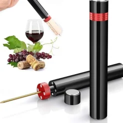 Air Pump Wine Bottle Opener Safe Portable Stainless Steel Pin Cork Remover Air Pressure Corkscrew Kitchen Tools Bar Accessories