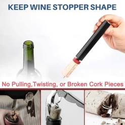 Air Pump Wine Bottle Opener Safe Portable Stainless Steel Pin Cork Remover Air Pressure Corkscrew Kitchen Tools Bar Accessories