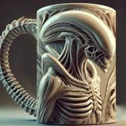 Alien Coffee Mug, Creative Horror Resin Monster Cup, Evil Creature Mug Figurine, Unique Decorative Alien Sculpture for Home or Office Display